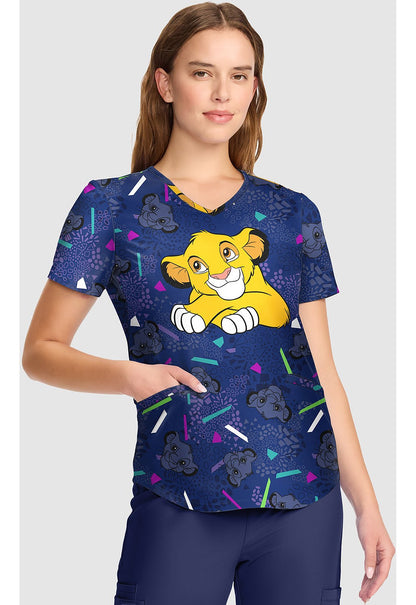 Lion King Tooniforms Licensed Disney V Neck Scrub Top TF737 LKHF - Scrubs Select