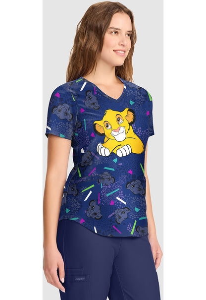 Lion King Tooniforms Licensed Disney V Neck Scrub Top TF737 LKHF - Scrubs Select
