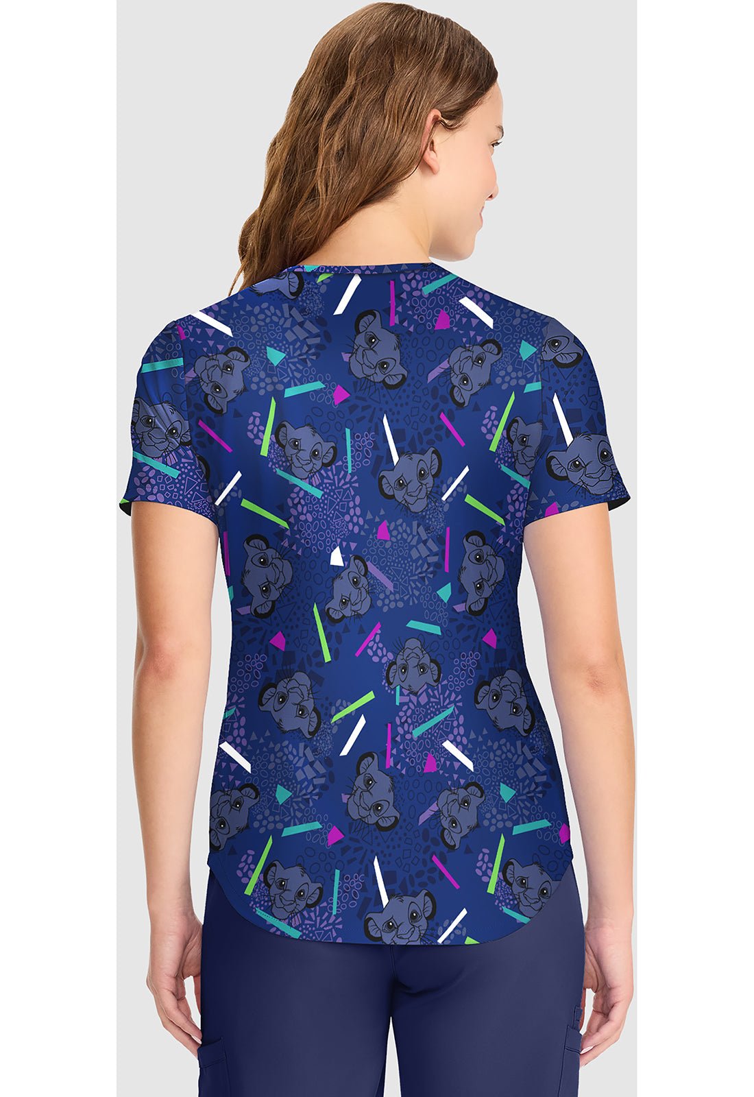 Lion King Tooniforms Licensed Disney V Neck Scrub Top TF737 LKHF - Scrubs Select
