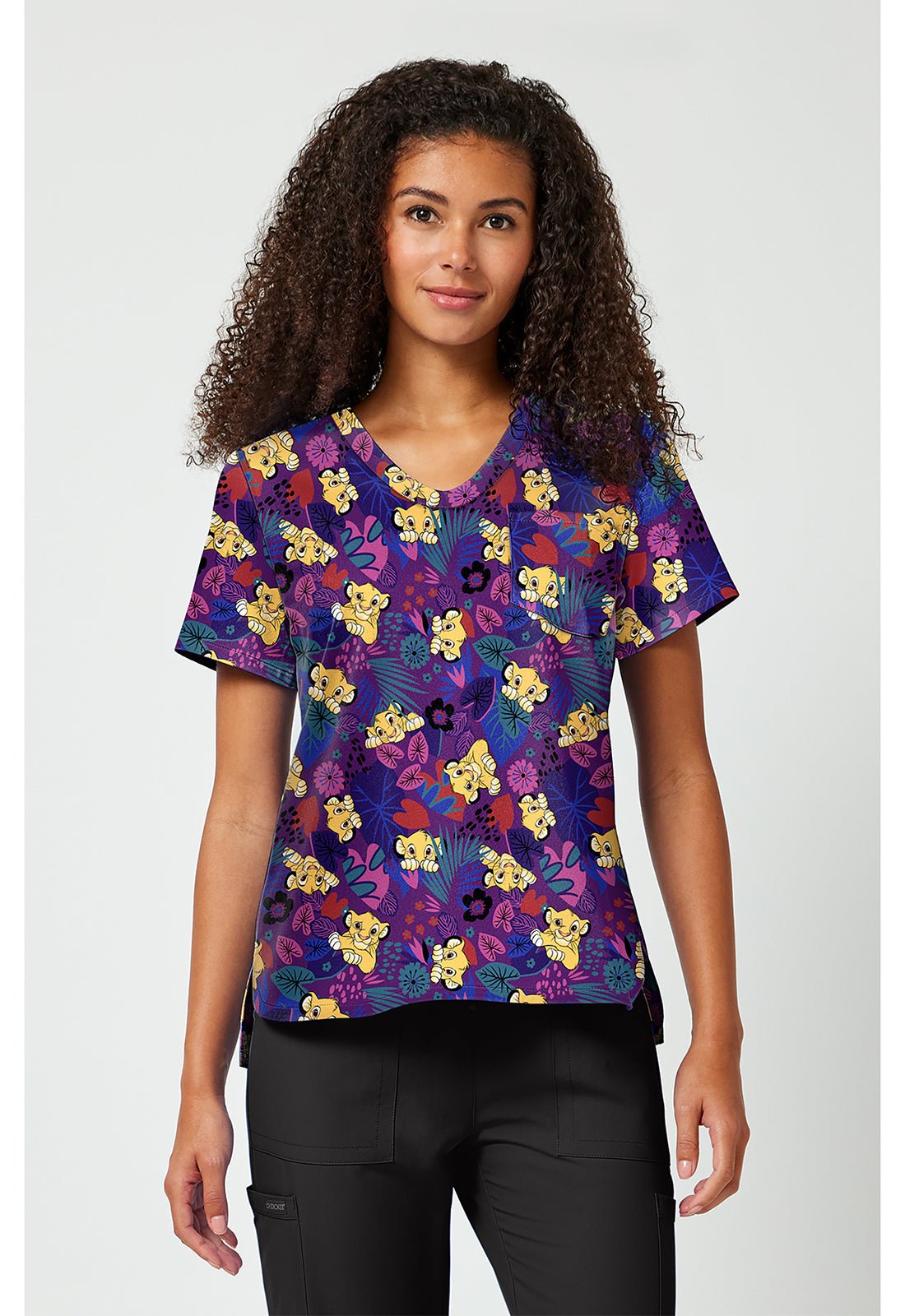 Lion King Tooniforms Licensed Disney V Neck Scrub Top TF797 LKAL - Scrubs Select