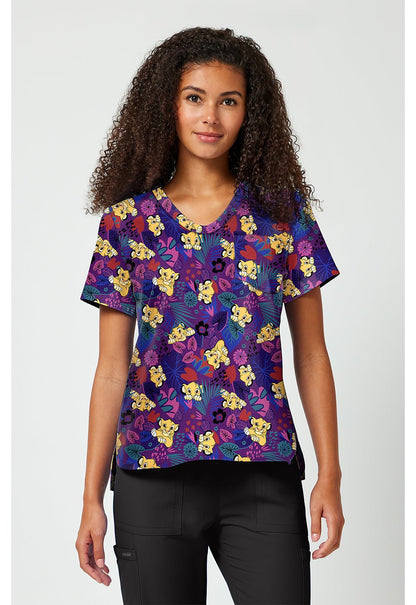 Lion King Tooniforms Licensed Disney V Neck Scrub Top TF797 LKAL - Scrubs Select