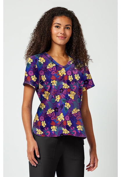 Lion King Tooniforms Licensed Disney V Neck Scrub Top TF797 LKAL - Scrubs Select