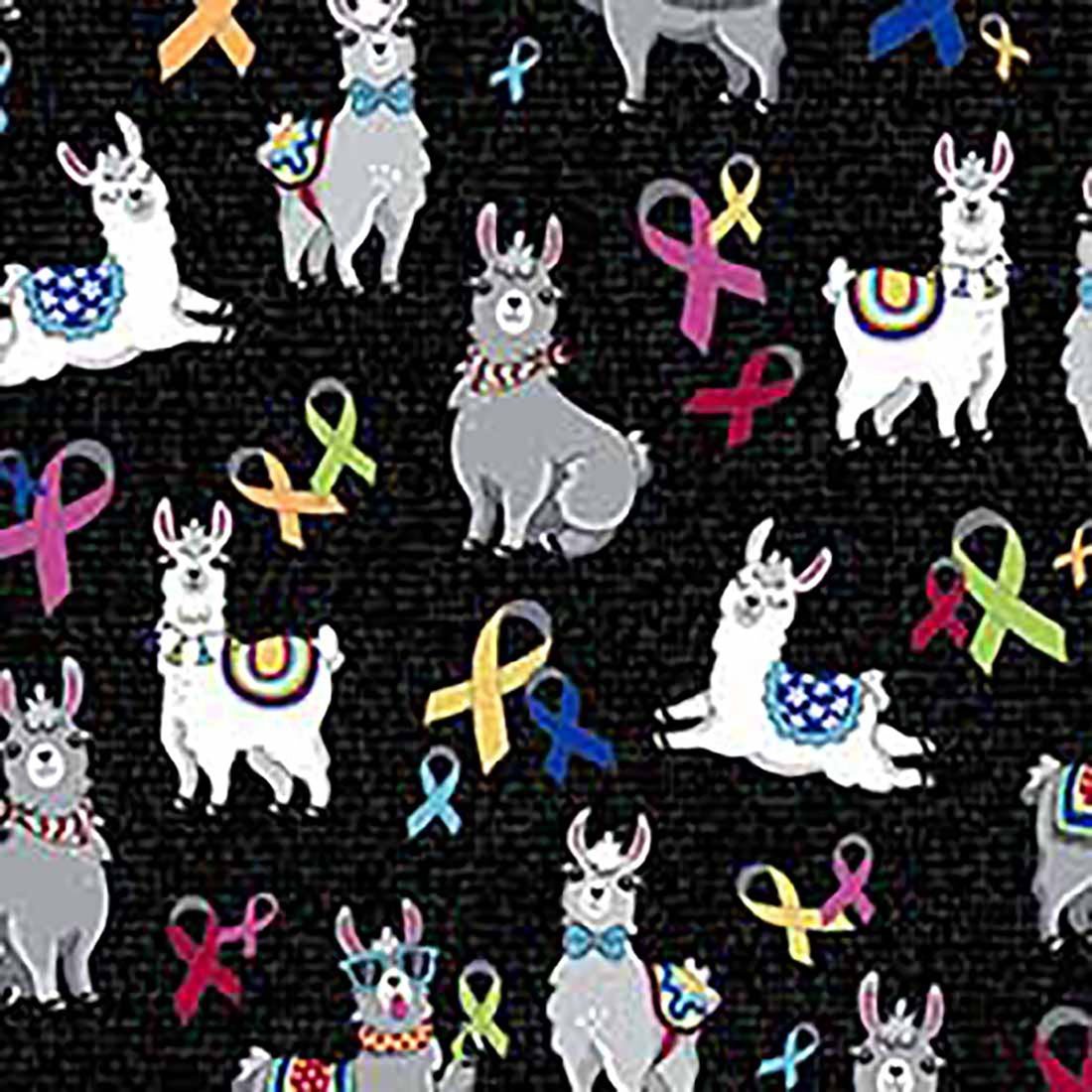 Llama Be Aware Cherokee Print All Awareness V Neck Scrub Top CK856 LBMA - Scrubs Select