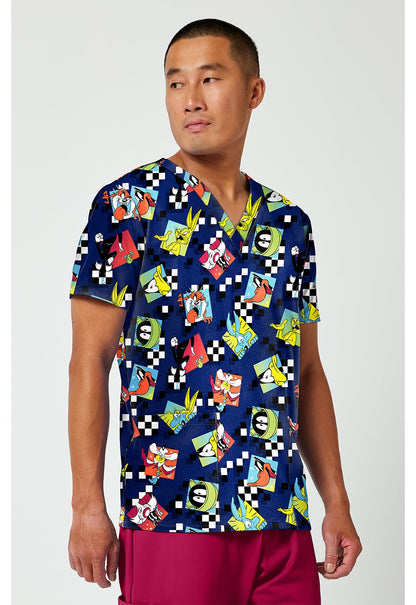 Looney Tunes Cherokee Tooniforms Warner Bros Men's V Neck Scrub Top TF788 LTCY - Scrubs Select
