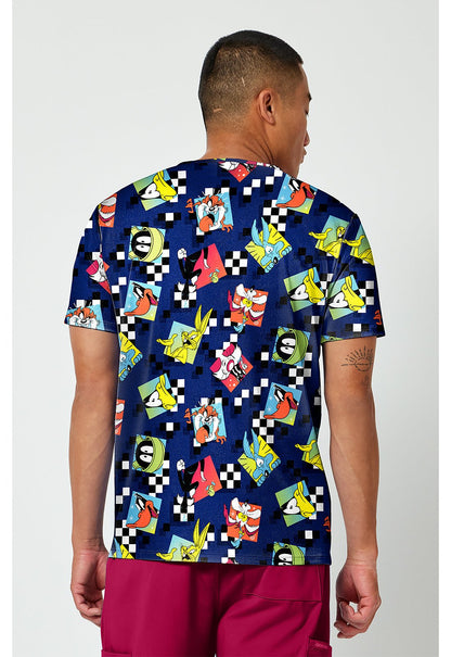Looney Tunes Cherokee Tooniforms Warner Bros Men's V Neck Scrub Top TF788 LTCY - Scrubs Select