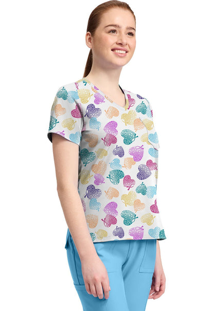 Love To Care Cherokee Print V Neck Scrub Top CK857 LVTC - Scrubs Select
