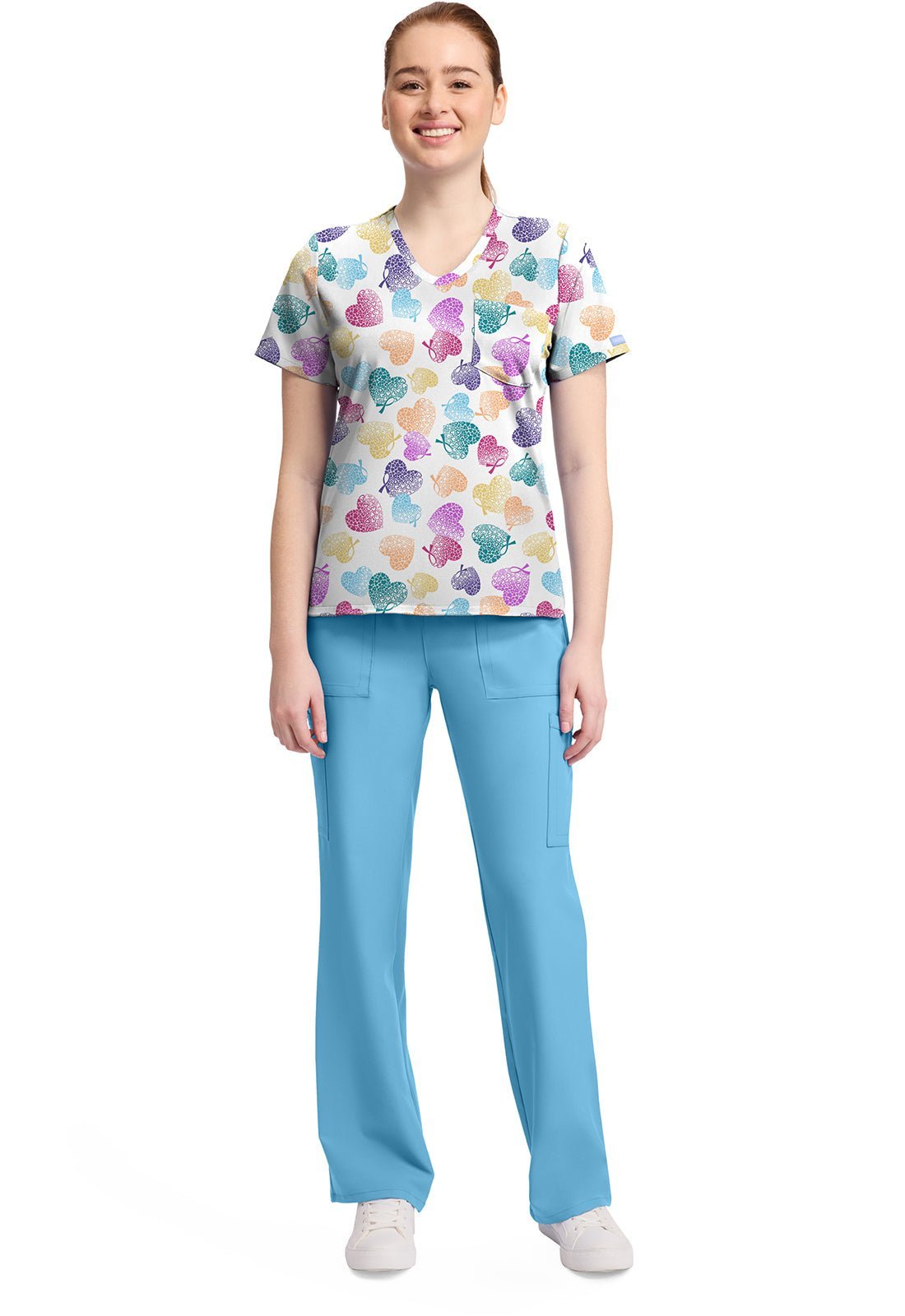 Love To Care Cherokee Print V Neck Scrub Top CK857 LVTC - Scrubs Select