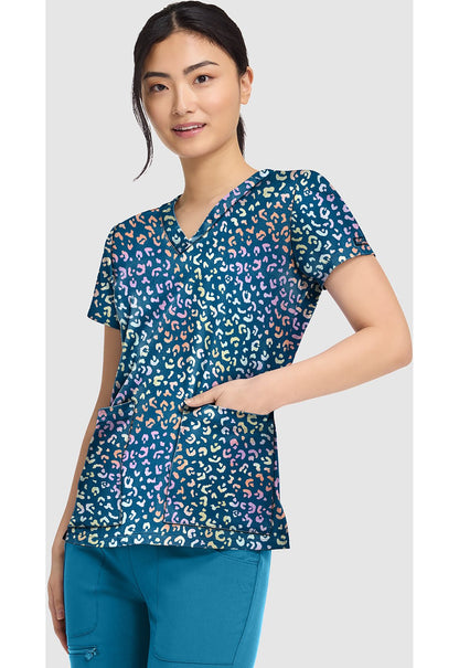 Magical Cheetah Med Couture Print V Neck Scrub Top MC8564 MLCC - Scrubs Select