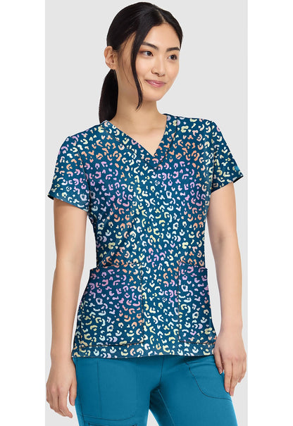 Magical Cheetah Med Couture Print V Neck Scrub Top MC8564 MLCC - Scrubs Select