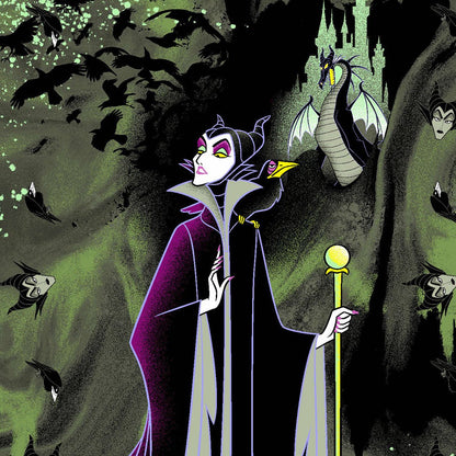 Maleficent Cherokee Tooniforms Licensed Disney V Neck Scrub Top TF626 VIDC - Scrubs Select