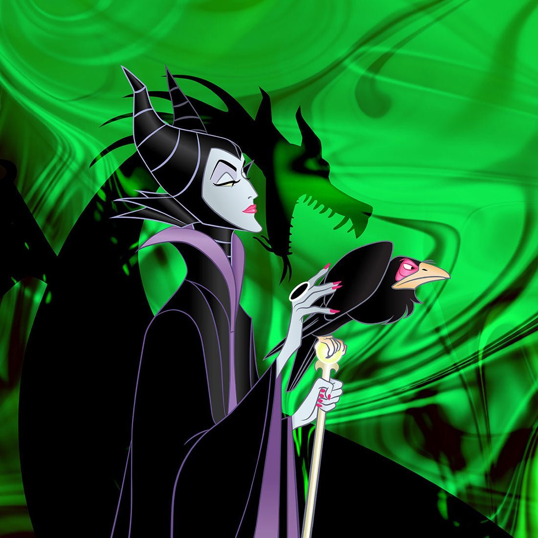 Maleficent Tooniforms Licensed Disney V Neck Scrub Top TF637 VIID - Scrubs Select