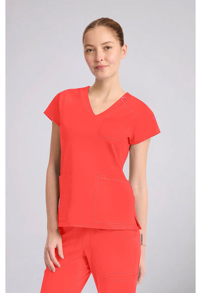 Med Couture Amp Knit Scrubs Raglan V Neck Top MC752 - Scrubs Select