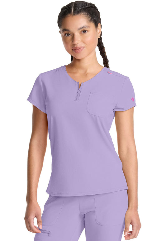 Med Couture Amp Quarter Zip V Neck Scrub Top MC705 - Scrubs Select
