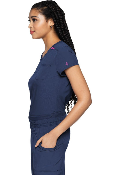 Med Couture Amp Scrubs Quarter Zip V Neck Top MC705 - Scrubs Select