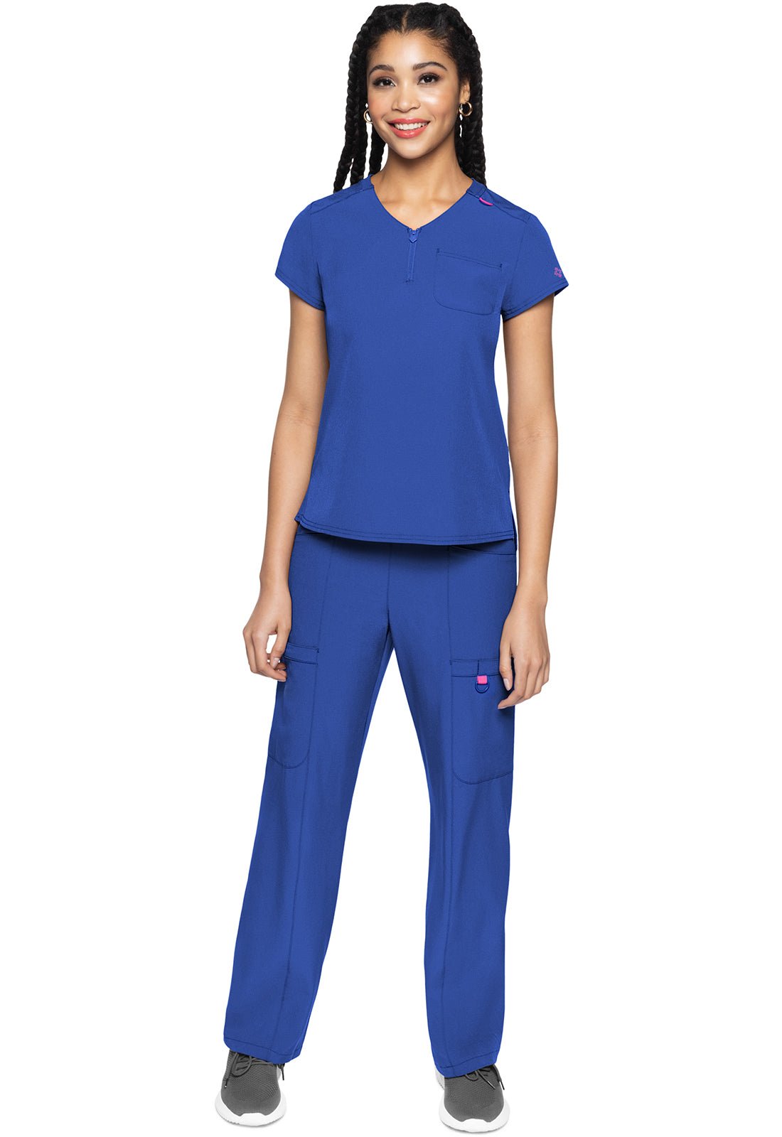 Med Couture Amp Scrubs Quarter Zip V Neck Top MC705 - Scrubs Select