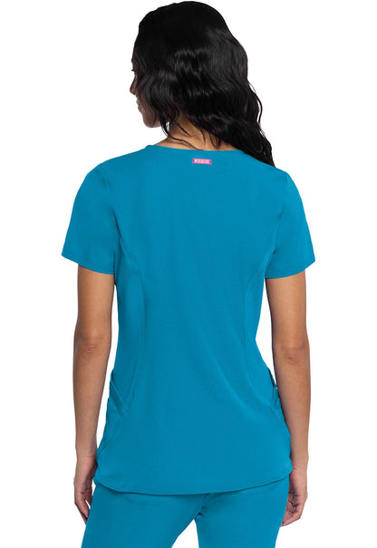 Med Couture Amp V Neck Scrub Top MC701 in Hyper Blue, Purple Surge, Ultra Magenta - Scrubs Select