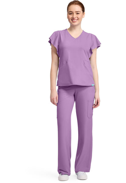 Med Couture Insight Scrubs Flutter Sleeve V Neck Top MC611 - Scrubs Select