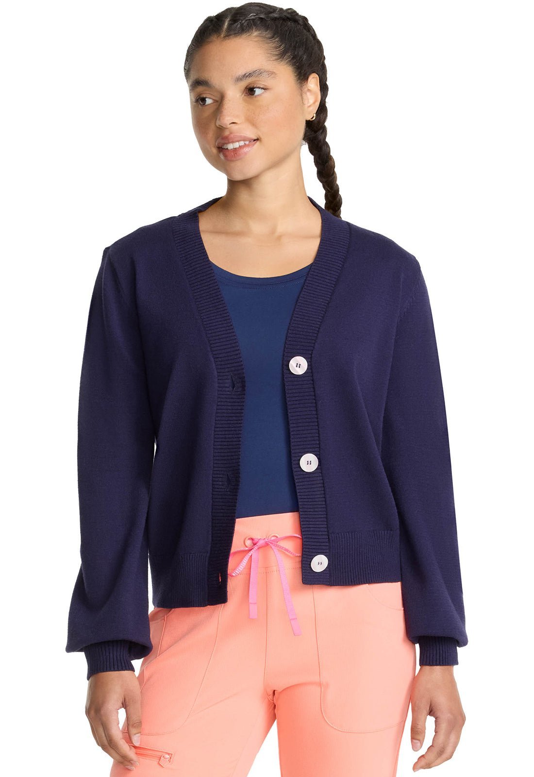 Med Couture Layers Scrubs Sweater Knit Cardigan MC320 - Scrubs Select