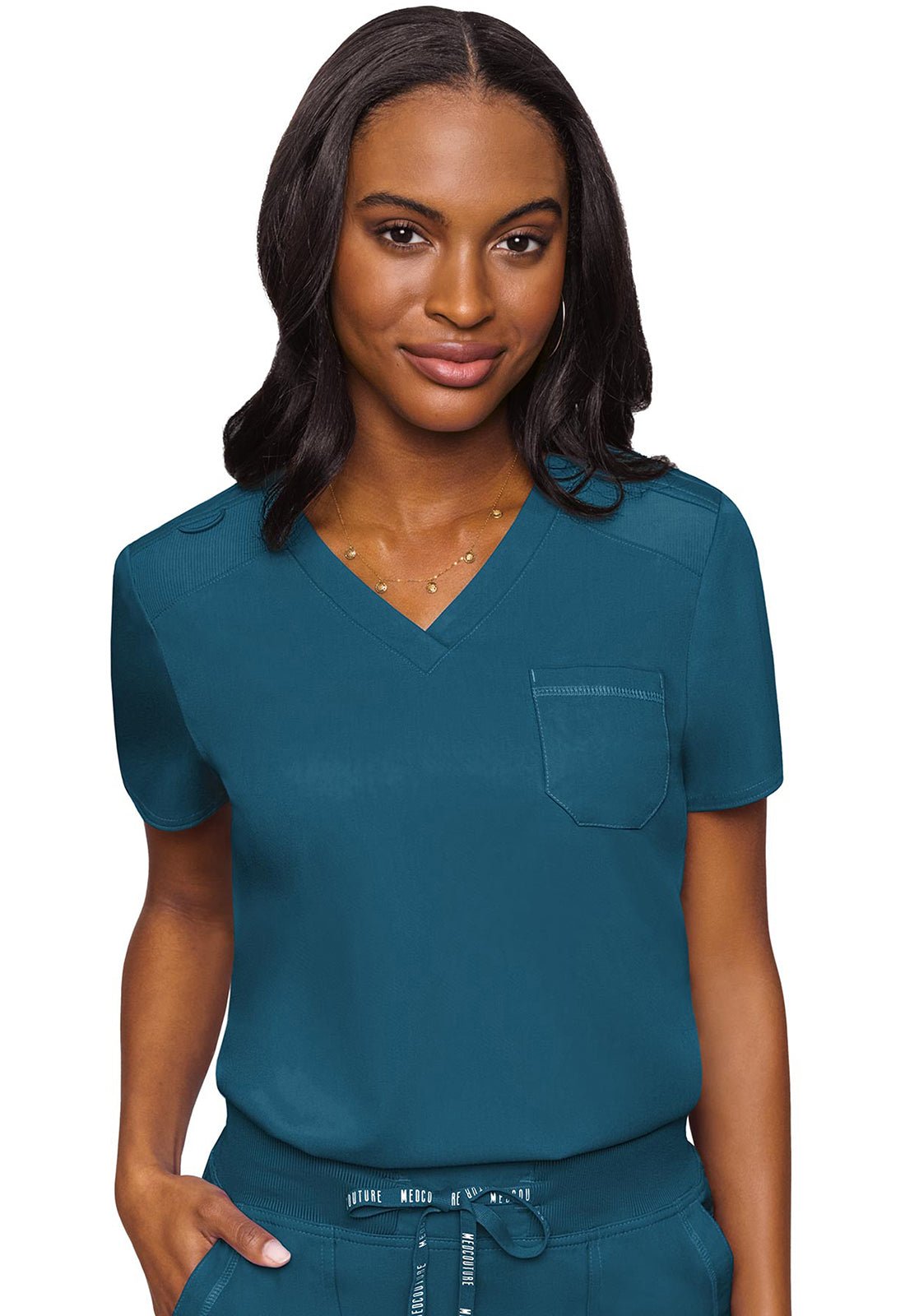 Med Couture Touch Scrubs V Neck Top MC7448 - Scrubs Select