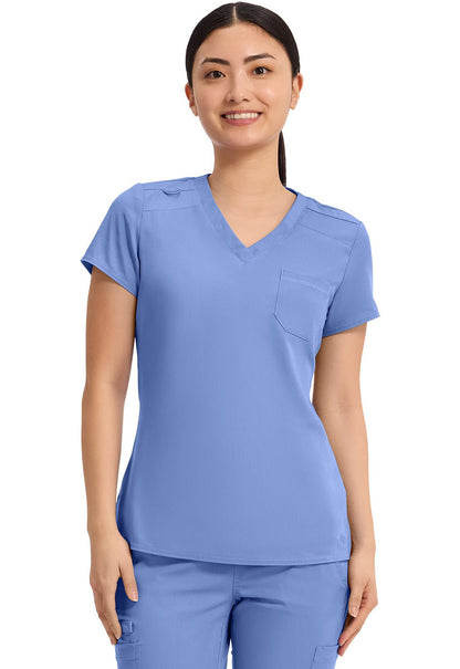 Med Couture Touch Scrubs V Neck Top MC7448 - Scrubs Select