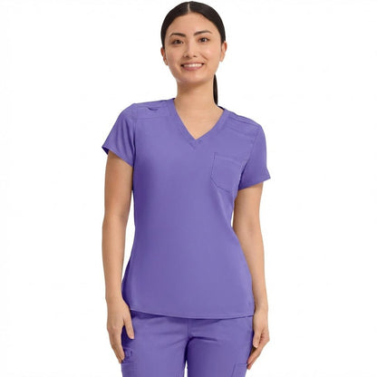 Med Couture Touch Scrubs V Neck Top MC7448 - Scrubs Select