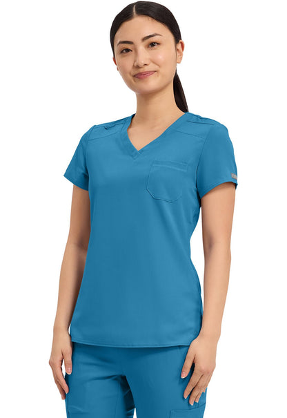 Med Couture Touch Scrubs V Neck Top MC7448 - Scrubs Select