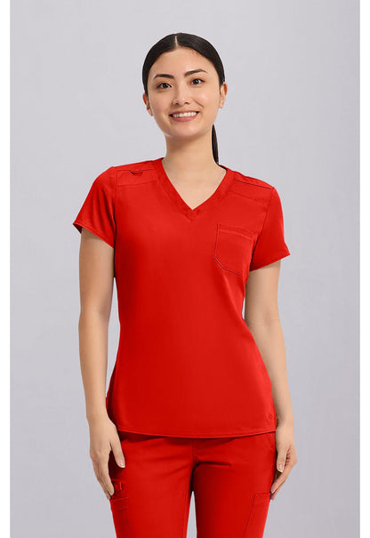 Med Couture Touch Scrubs V Neck Top MC7448 - Scrubs Select