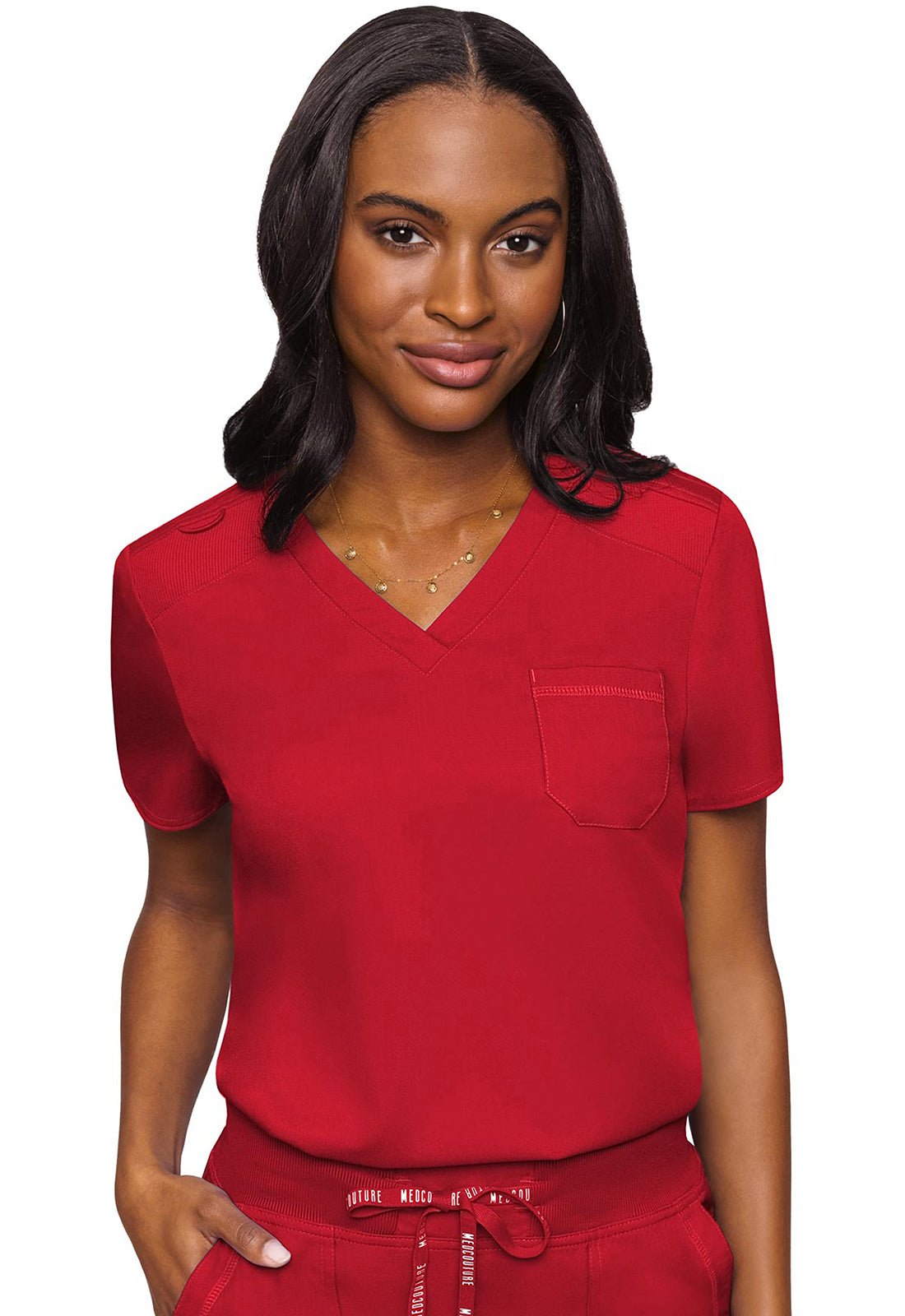 Med Couture Touch Scrubs V Neck Top MC7448 - Scrubs Select