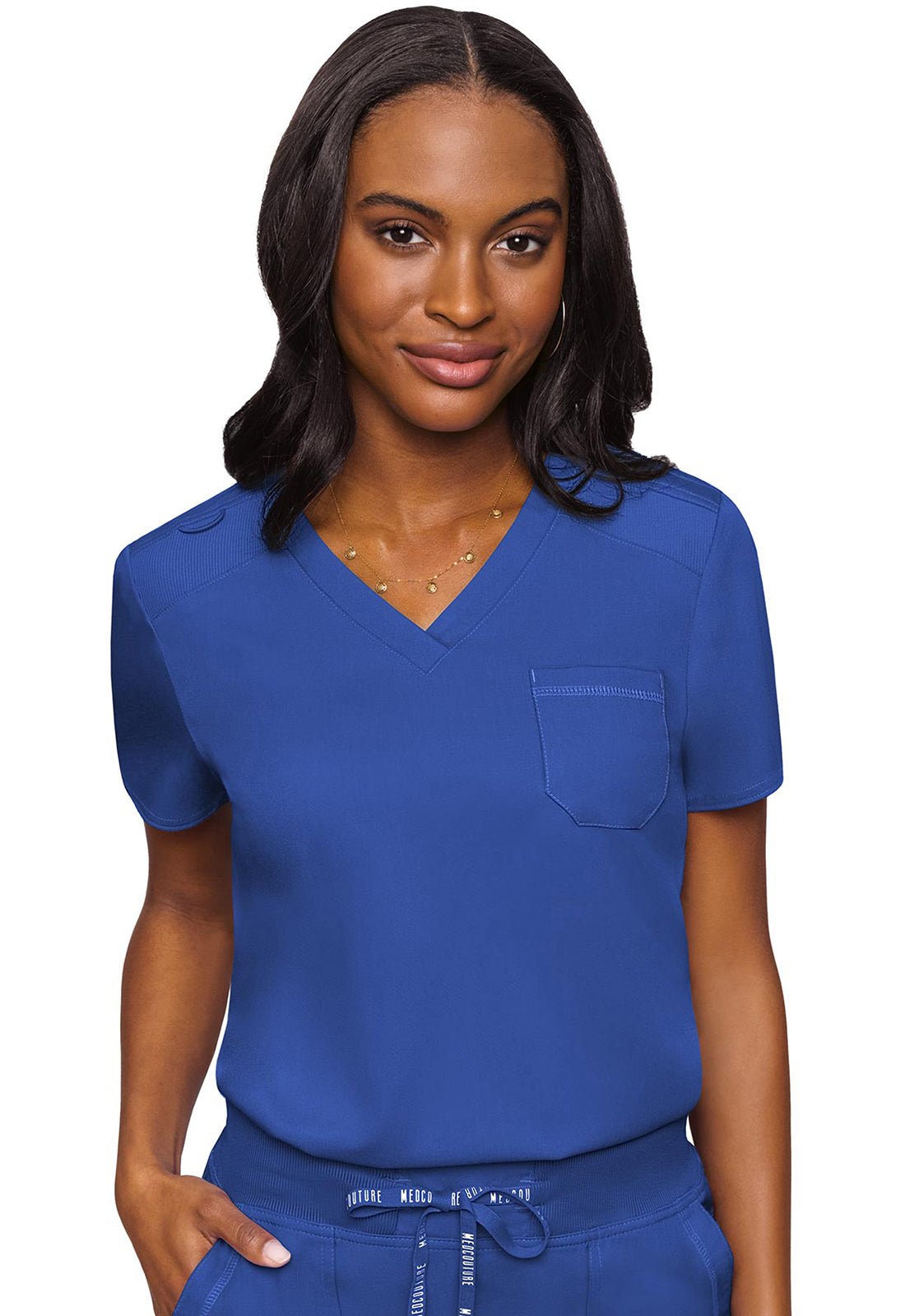 Med Couture Touch Scrubs V Neck Top MC7448 - Scrubs Select