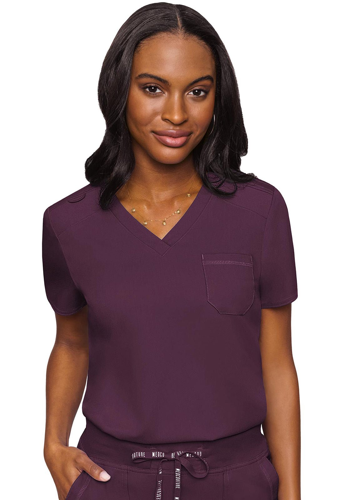 Med Couture Touch Scrubs V Neck Top MC7448 - Scrubs Select