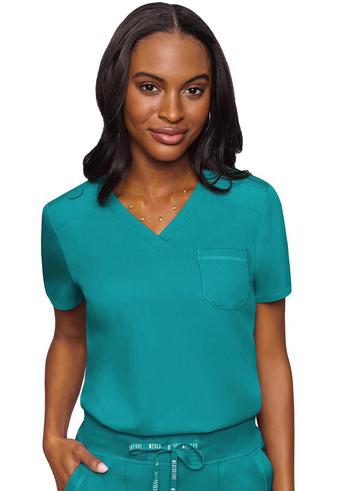Med Couture Touch Scrubs V Neck Top MC7448 - Scrubs Select