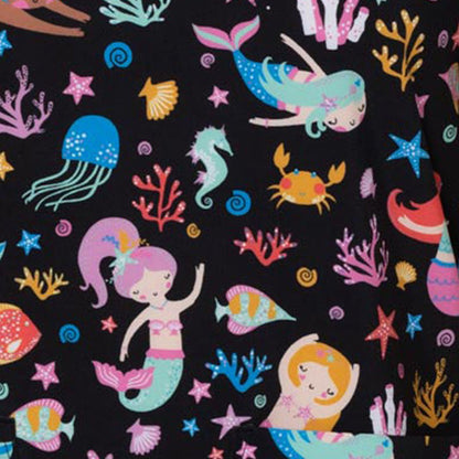 Mermaid Party Med Couture Print V Neck Scrub Top MC8564 MMPT - Scrubs Select