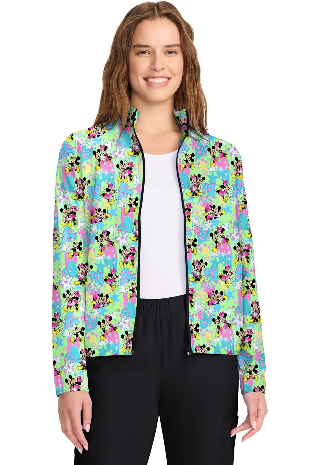 Mickey Minnie Mouse Cherokee Disney Packable Scrub Jacket TF320 MKGV - Scrubs Select