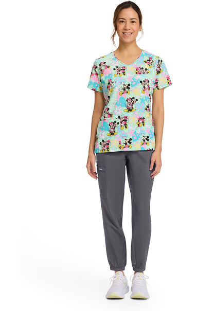 MIckey Minnie Mouse Cherokee Tooniforms Disney V Neck Scrub Top TF614 MKGV - Scrubs Select