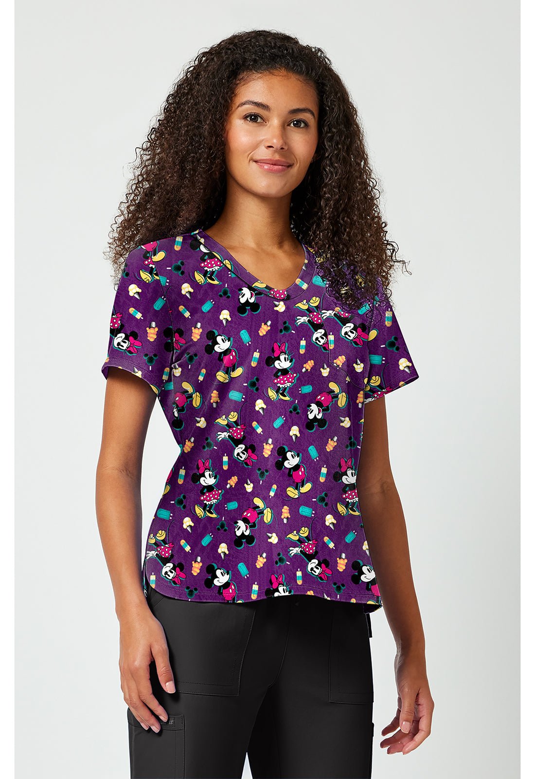 Mickey & Minnie Mouse Tooniforms Licensed Disney V Neck Scrub Top TF797 MKEZ - Scrubs Select