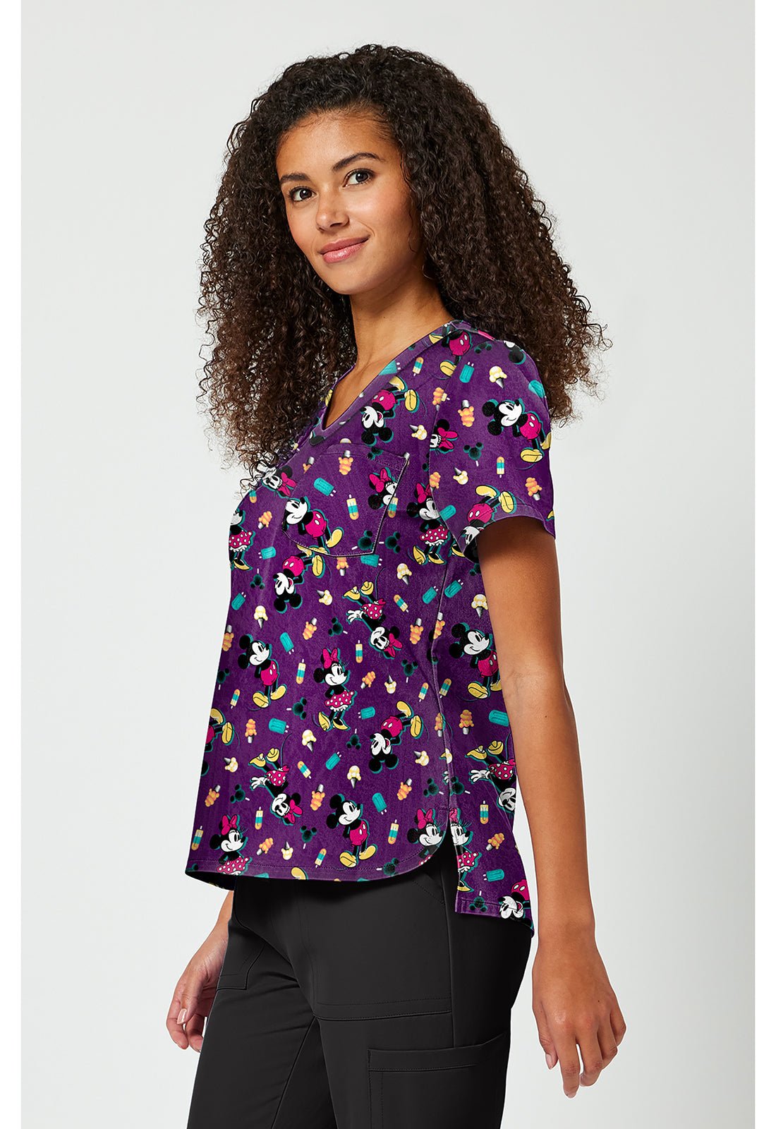 Mickey & Minnie Mouse Tooniforms Licensed Disney V Neck Scrub Top TF797 MKEZ - Scrubs Select