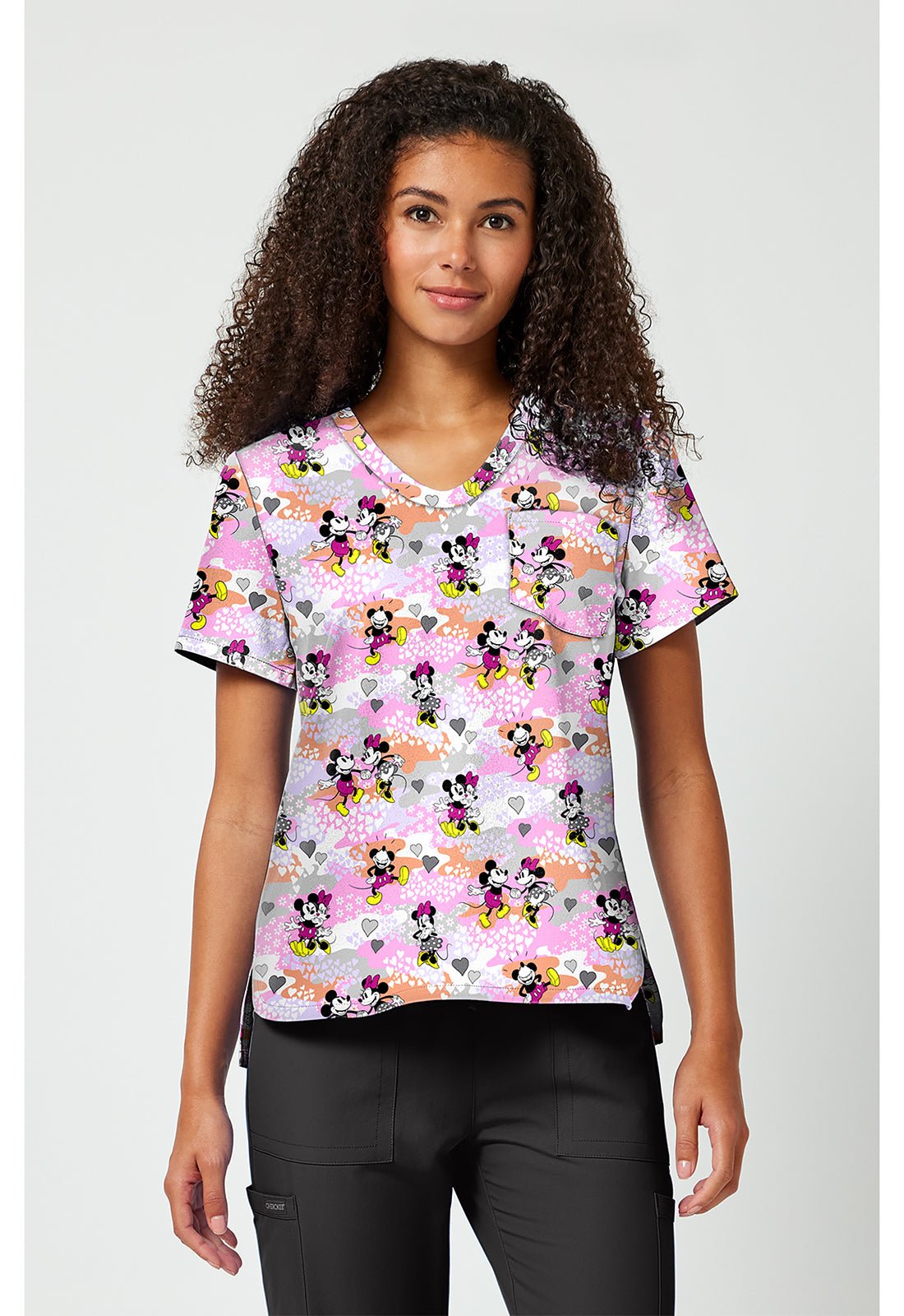 Mickey Minnie Mouse Tooniforms Licensed Disney V Neck Scrub Top TF797 MKXI - Scrubs Select