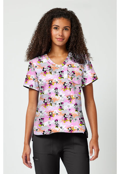 Mickey Minnie Mouse Tooniforms Licensed Disney V Neck Scrub Top TF797 MKXI - Scrubs Select