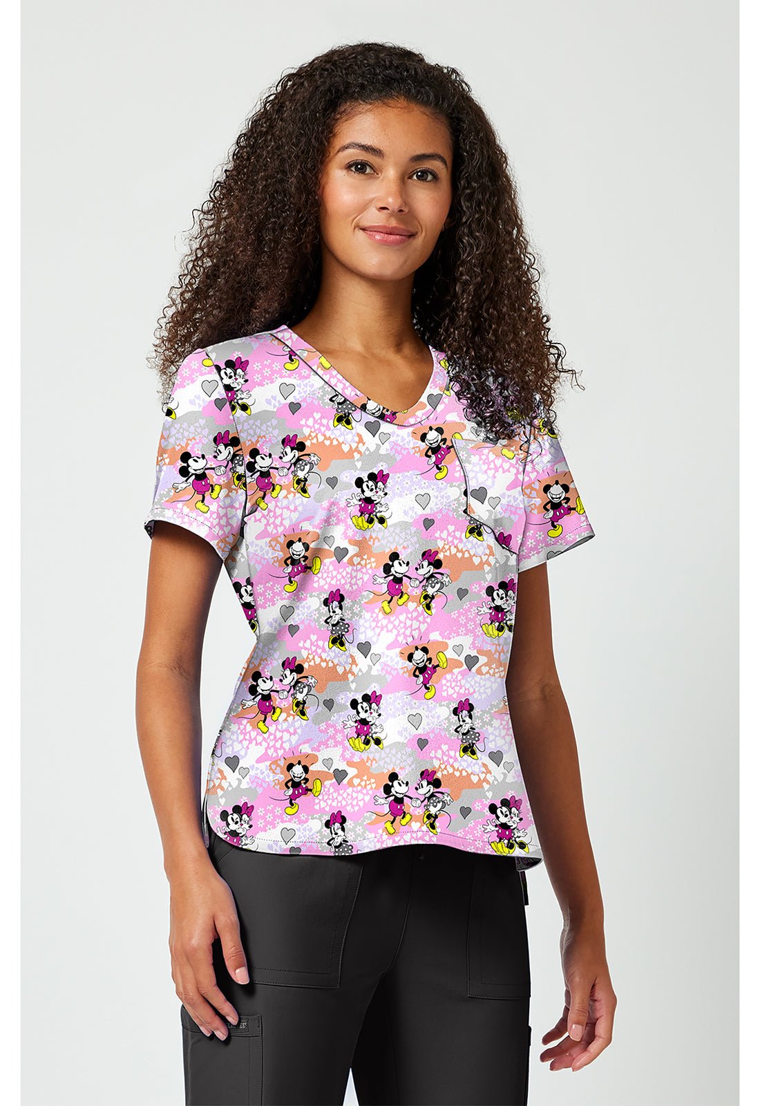 Mickey Minnie Mouse Tooniforms Licensed Disney V Neck Scrub Top TF797 MKXI - Scrubs Select