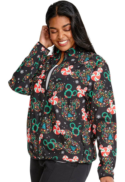Mickey Mouse Cherokee Tooniforms Disney Christmas Packable Scrub Jacket TF320 MKZD - Scrubs Select