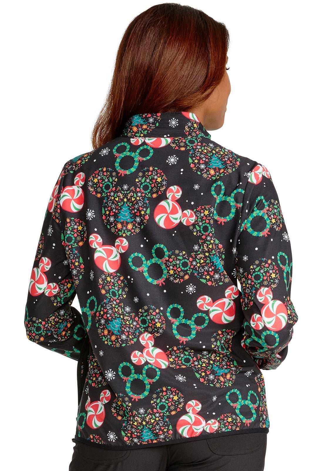 Mickey Mouse Cherokee Tooniforms Disney Christmas Packable Scrub Jacket TF320 MKZD - Scrubs Select