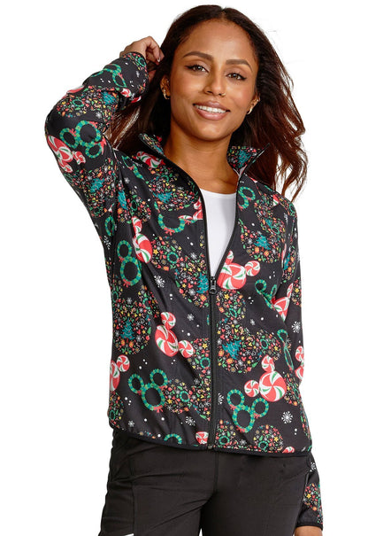 Mickey Mouse Cherokee Tooniforms Disney Christmas Packable Scrub Jacket TF320 MKZD - Scrubs Select