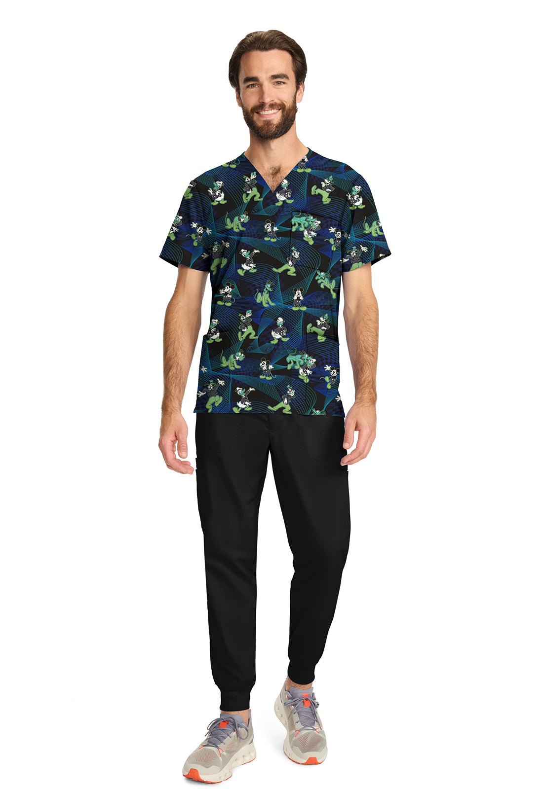 Mickey Mouse Cherokee Tooniforms Disney Men's V Neck Scrub Top TF740 MKIH - Scrubs Select