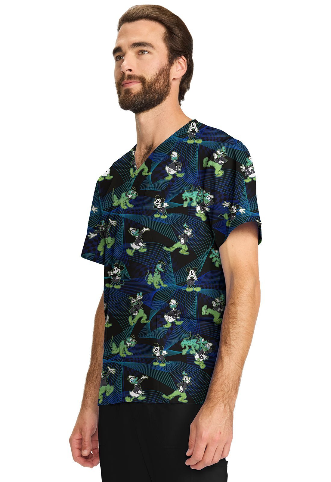 Mickey Mouse Cherokee Tooniforms Disney Men's V Neck Scrub Top TF740 MKIH - Scrubs Select