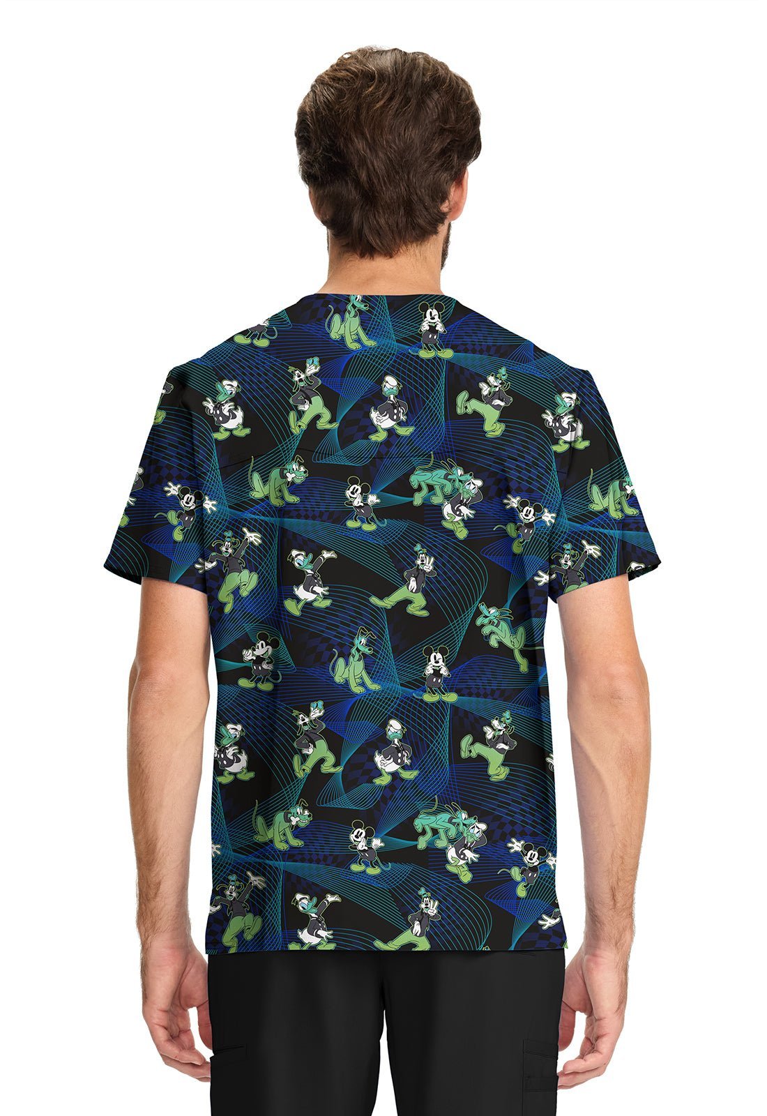 Mickey Mouse Cherokee Tooniforms Disney Men's V Neck Scrub Top TF740 MKIH - Scrubs Select