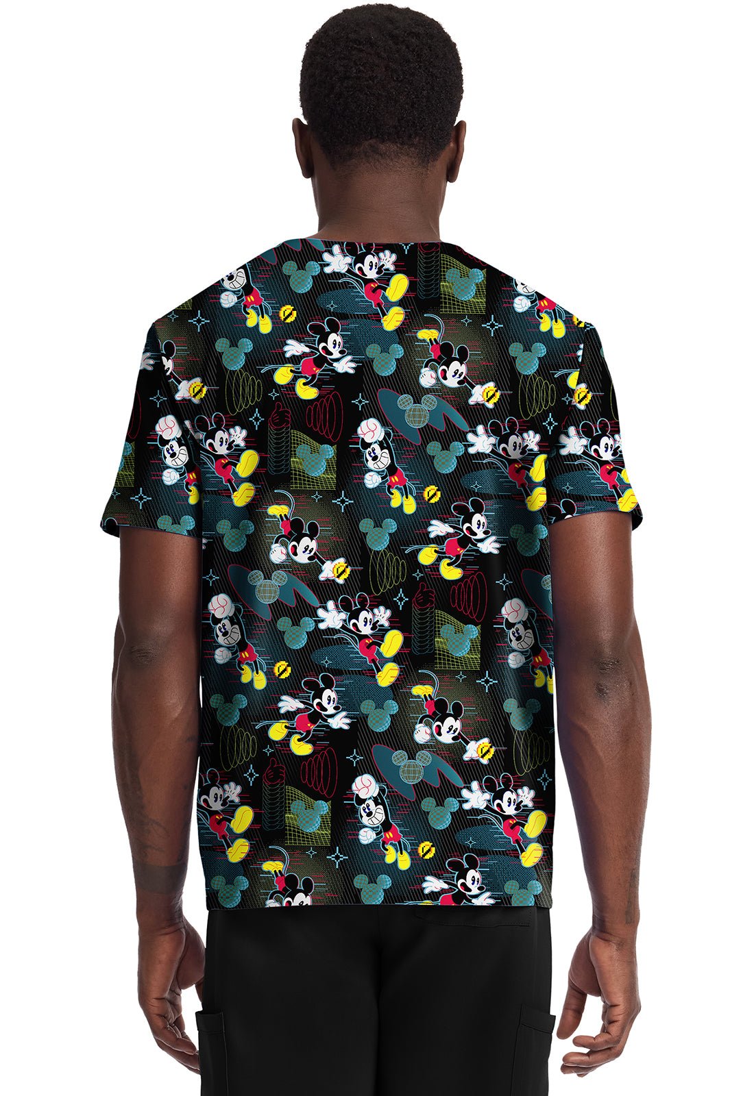 Mickey Mouse Cherokee Tooniforms Disney Men's V Neck Scrub Top TF788 MKVX - Scrubs Select
