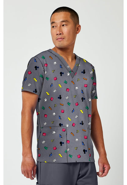 Mickey Mouse Cherokee Tooniforms Disney Men's V Neck Scrub Top TF788 MKXB - Scrubs Select