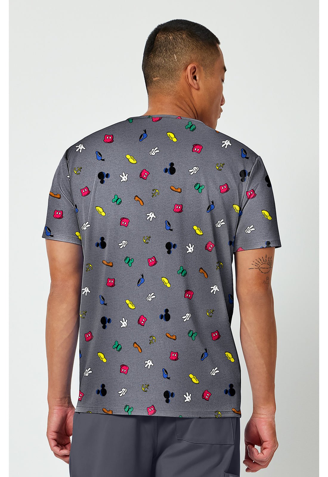Mickey Mouse Cherokee Tooniforms Disney Men's V Neck Scrub Top TF788 MKXB - Scrubs Select