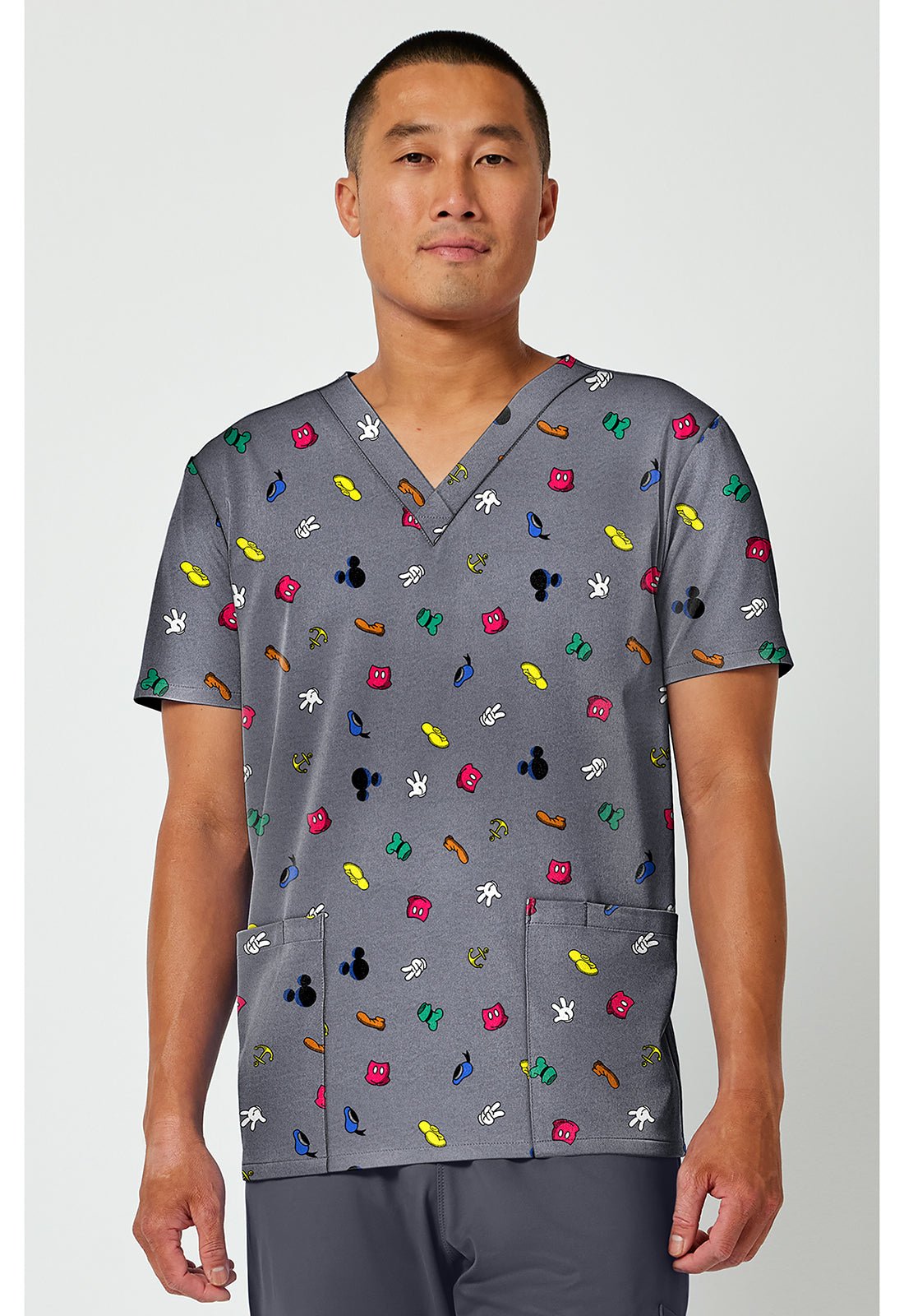 Mickey Mouse Cherokee Tooniforms Disney Men's V Neck Scrub Top TF788 MKXB - Scrubs Select