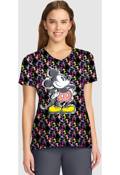 Mickey Mouse Cherokee Tooniforms Disney V Neck Scrub Top TF626 MKZI - Scrubs Select